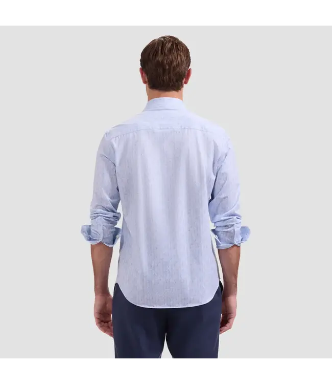 Modern Fit Air Blue Wavy Striped Shirt