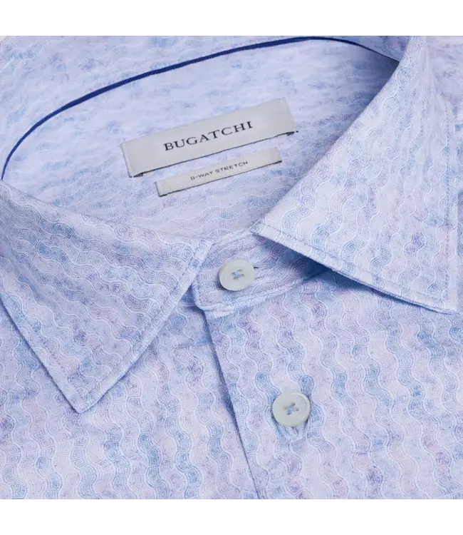 Modern Fit Air Blue Wavy Striped Shirt