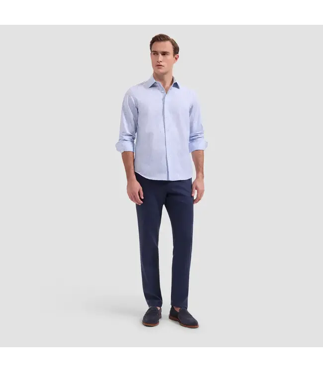 Modern Fit Air Blue Wavy Striped Shirt