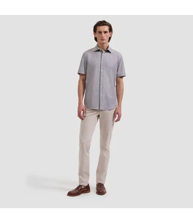 Modern Fit  Grey Print Shirt