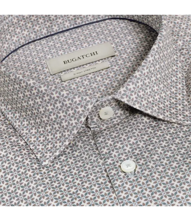 Modern Fit  Grey Print Shirt