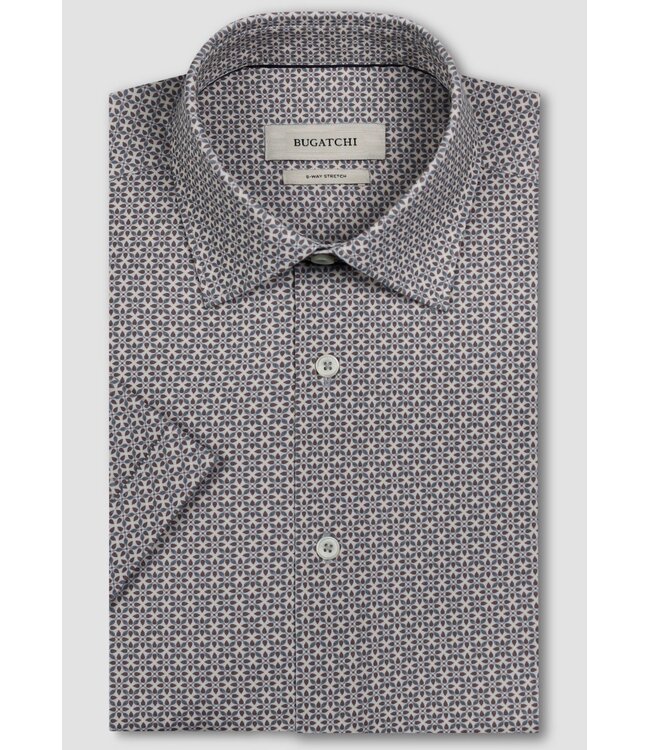 Modern Fit  Grey Print Shirt