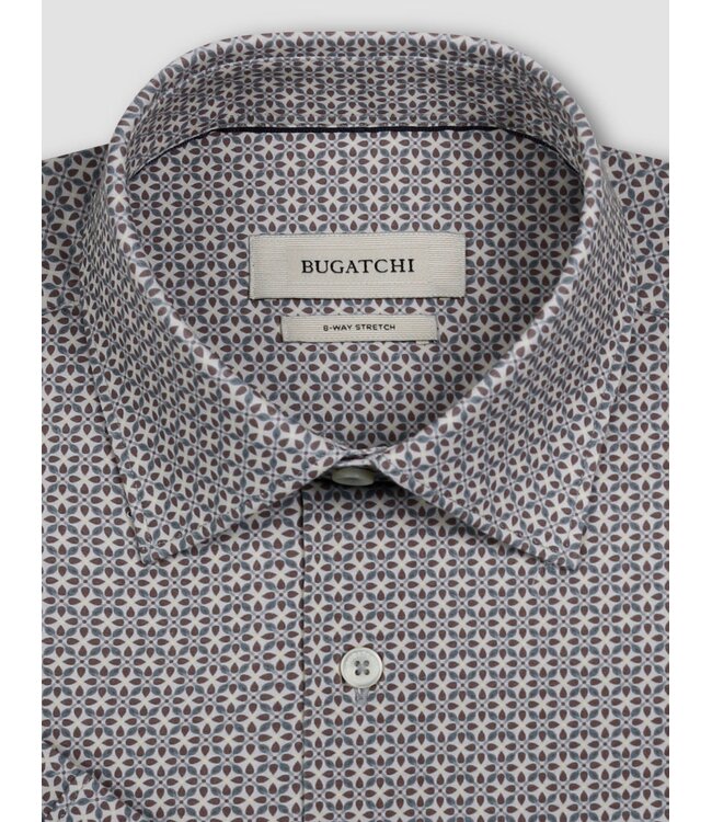 Modern Fit  Grey Print Shirt