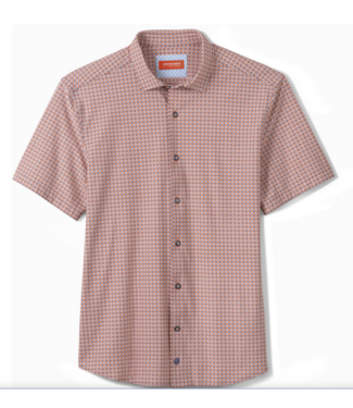 JOHNSTON & MURPHY Classic Fit Orange Navy XC+ Shirt