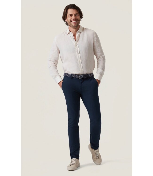 Slim Fit Navy Commuter Flat Front Pants