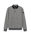 BUGATTI Navy Grey Print Snap Polo