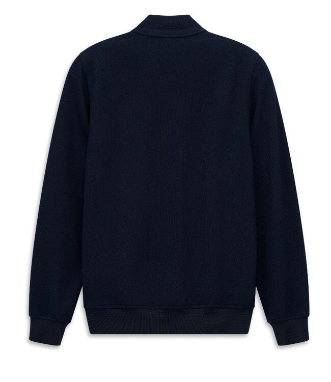 Navy Textured Full Zip