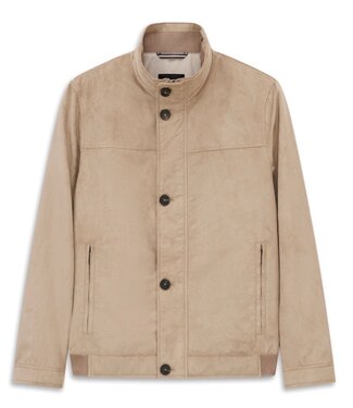 BUGATTI Tan Micro Suede Bomber Jacket