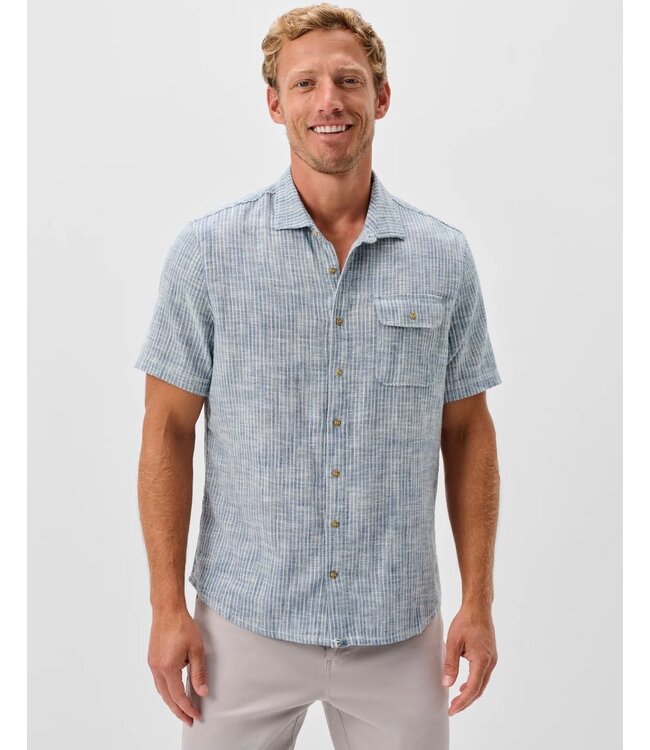 Classic Fit Indigo Ennis Striped Shirt