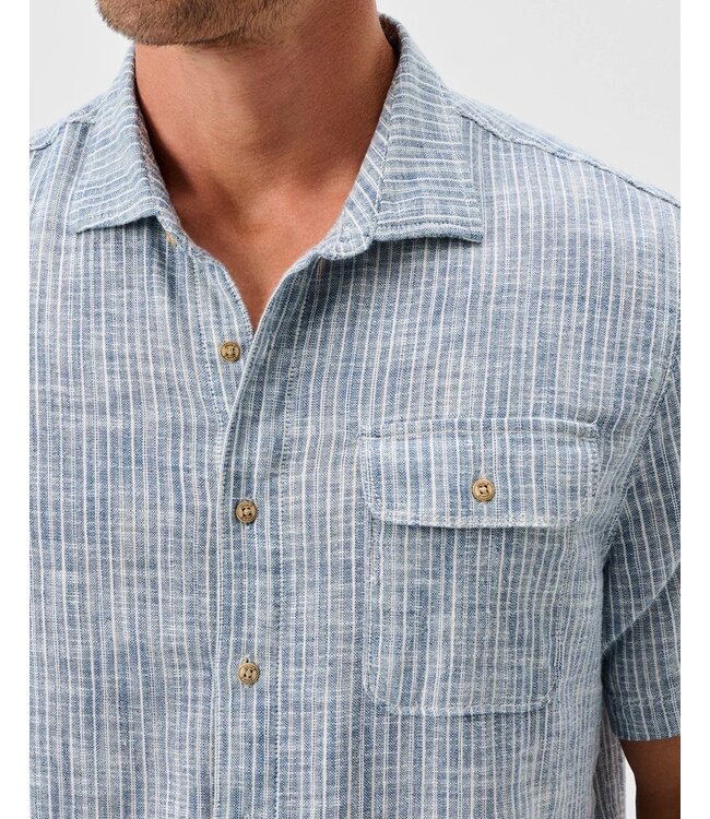 Classic Fit Indigo Ennis Striped Shirt