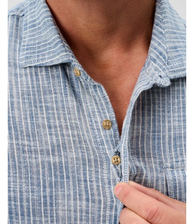Classic Fit Indigo Ennis Striped Shirt