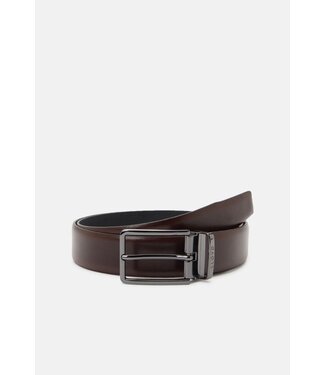 Mahogany Domed Leather Belt
