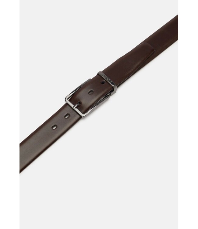 Mahogany Domed Leather Belt