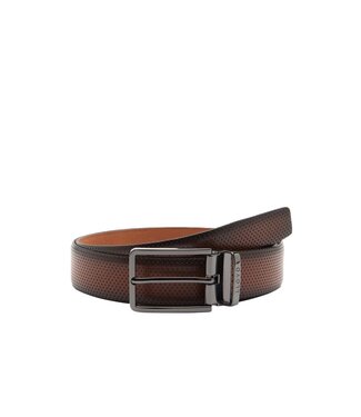 Brandy Embossed Leather Belt