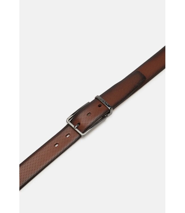 Brandy Embossed Leather Belt