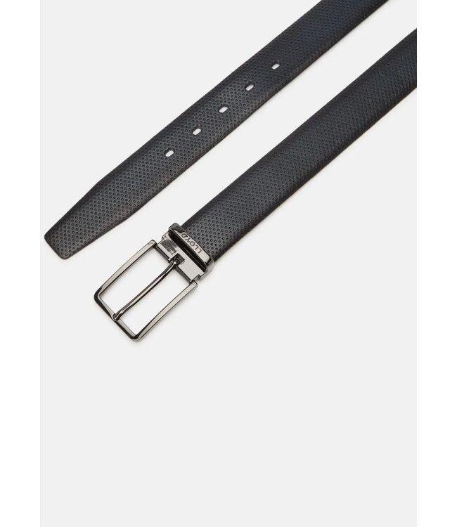 Black Embossed Leather Belt