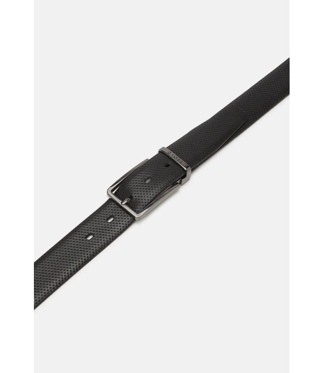 Black Embossed Leather Belt