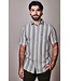 FELLOWS UNITED Modern Fit Green Blue Striped Shirt