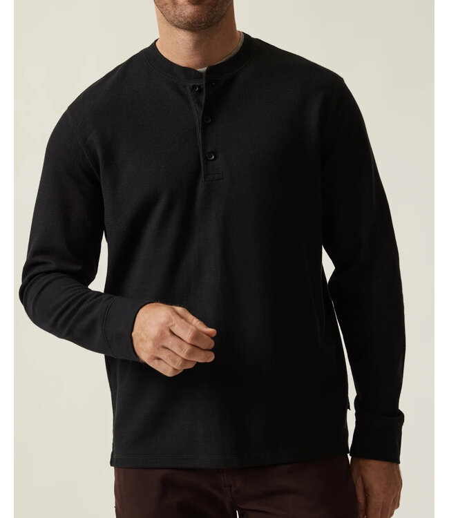Black 3 Button Henley