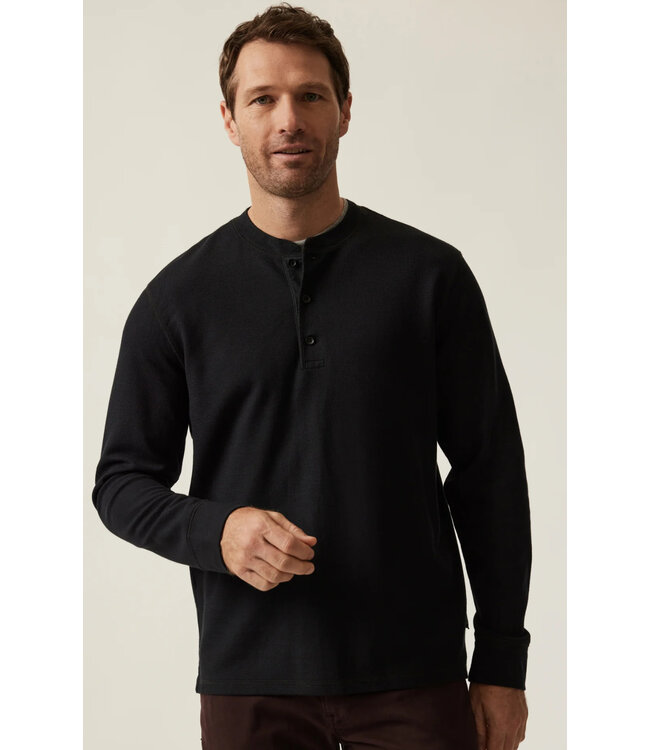 Black 3 Button Henley