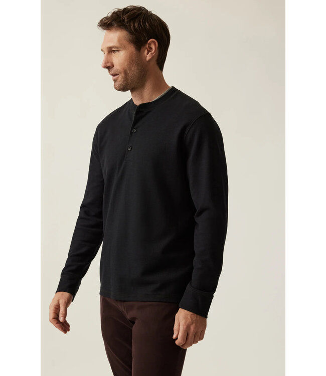 Black 3 Button Henley