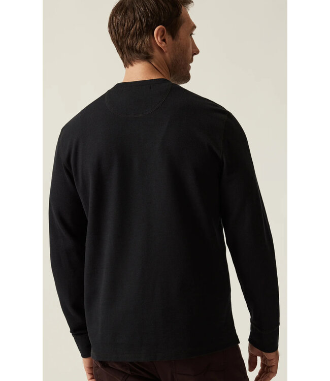 Black 3 Button Henley