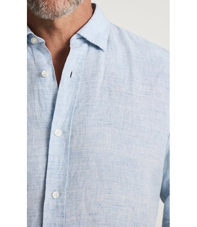Modern Fit Blue Linen Shirt