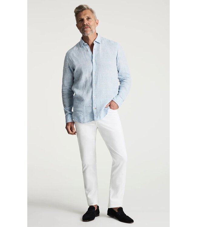 Modern Fit Blue Linen Shirt