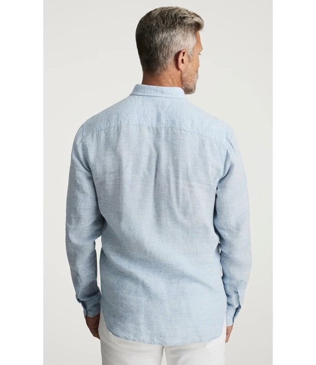 Modern Fit Blue Linen Shirt