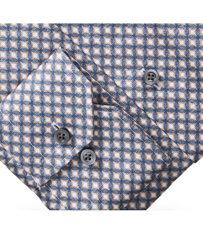 Modern Fit Brown Blue Print Shirt