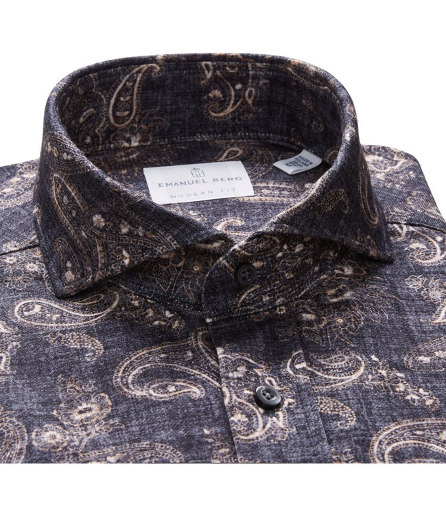 Modern Fit Charcoal Paisley Shirt