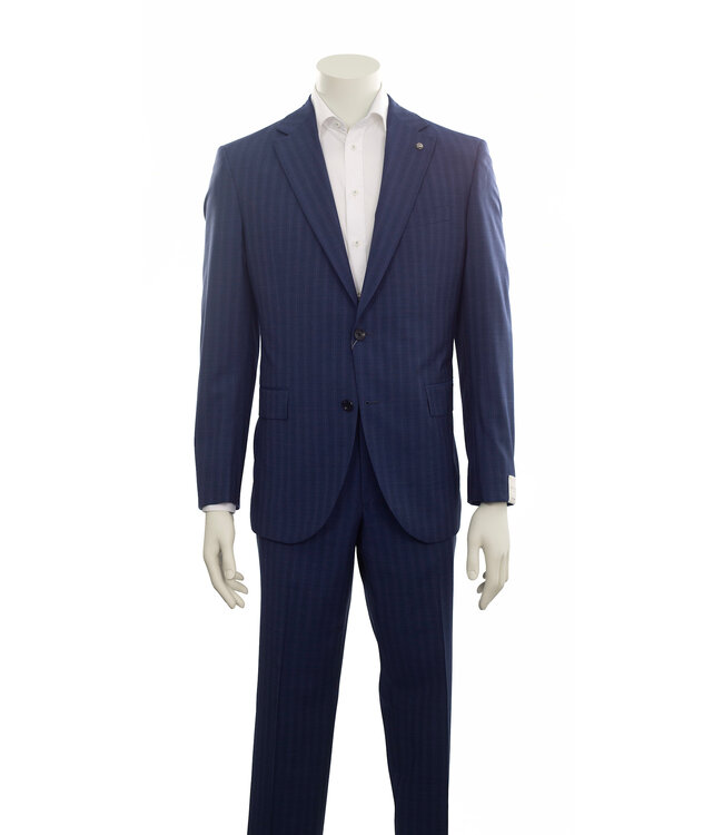 Modern Fit Mid Blue Pin Striped Suit