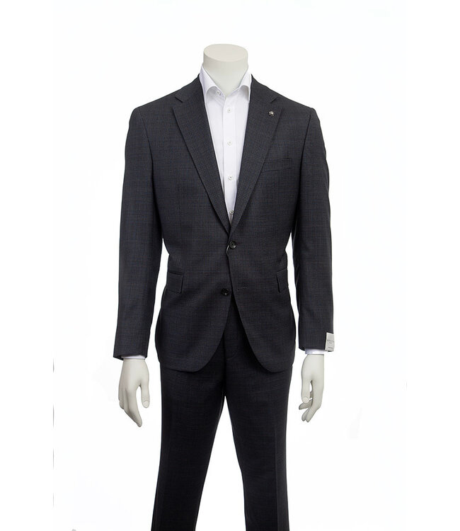 Modern Fit Grey Blue Check Suit