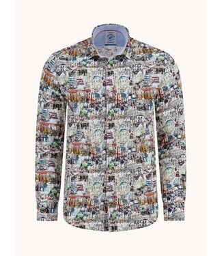 A FISH NAMED FRED Modern Fit Street Sketch Shirt