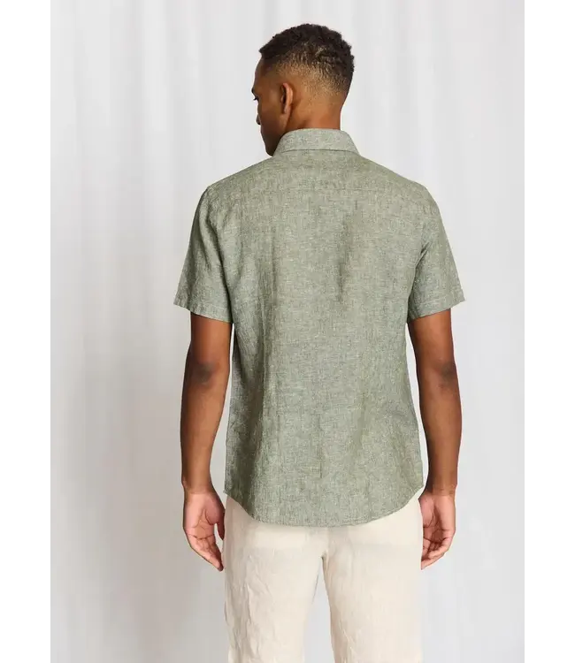 Modern Fit Mid Green Linen Shirt