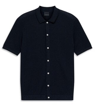 BUGATTI Modern Fit Navy Knit Camp Shirt