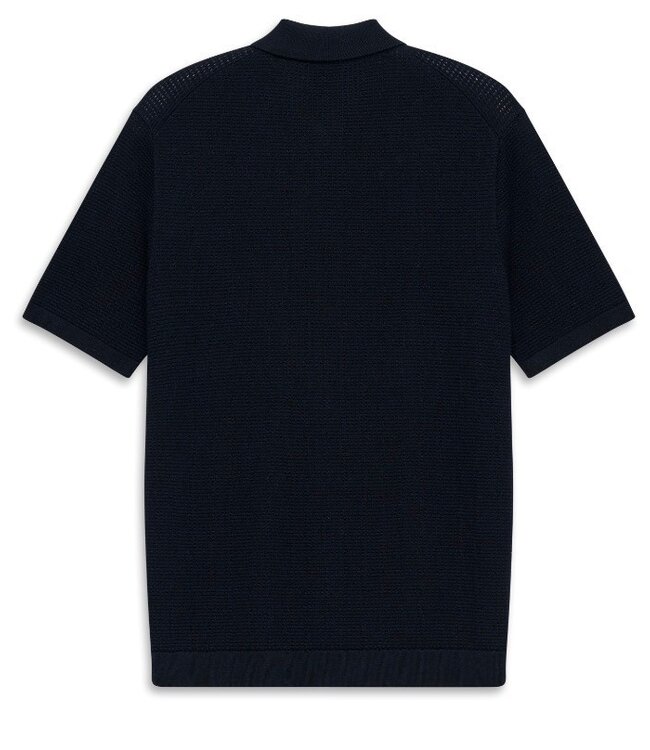 Modern Fit Navy Knit Camp Shirt