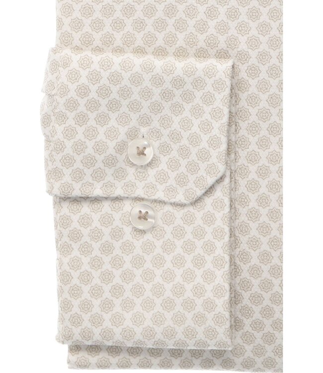 Slim Fit Beige Medallion Print Shirt