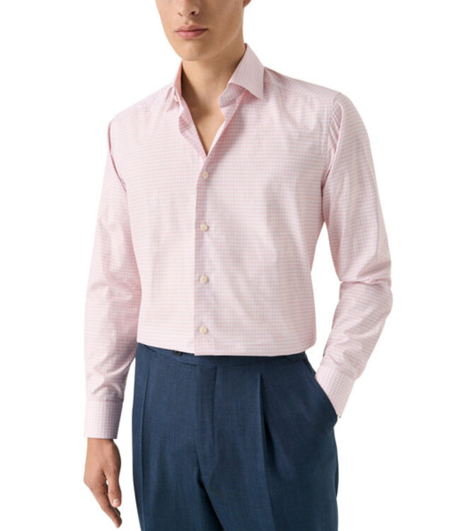 Modern Fit Peach Check Shirt