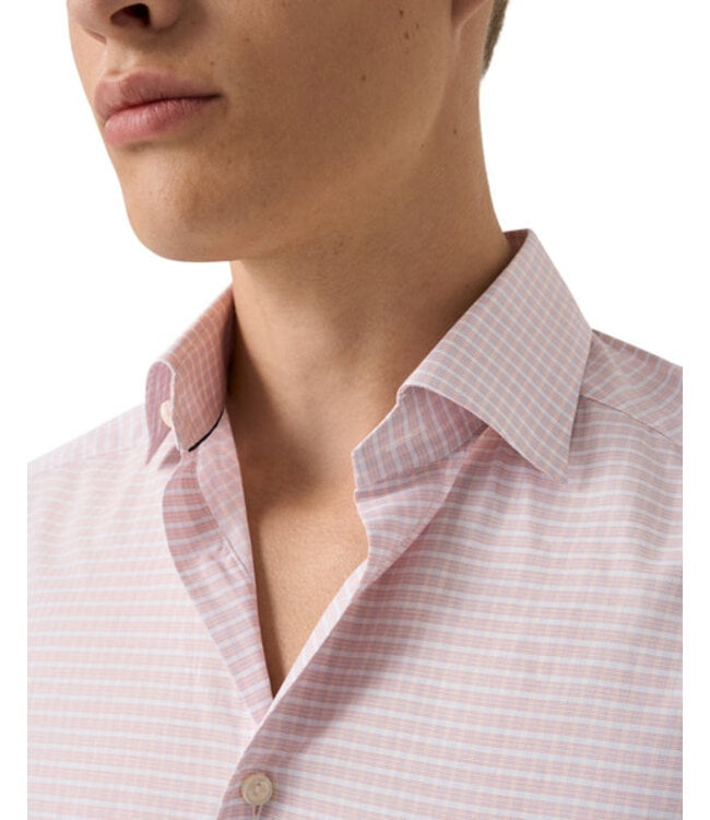 Modern Fit Peach Check Shirt