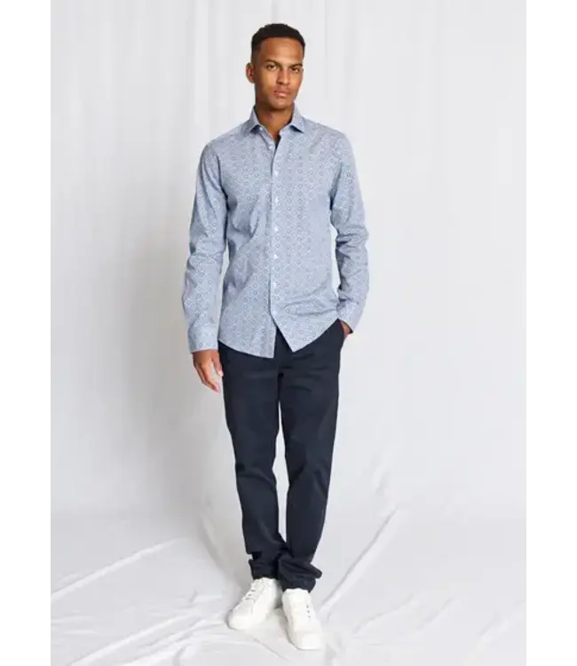 Slim Fit Blue Print Abutovic Shirt