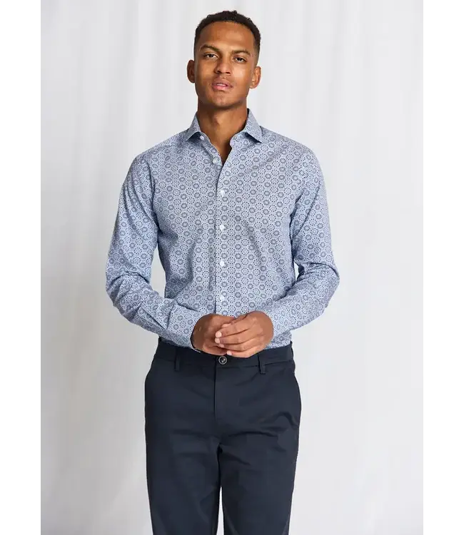 Slim Fit Blue Print Abutovic Shirt