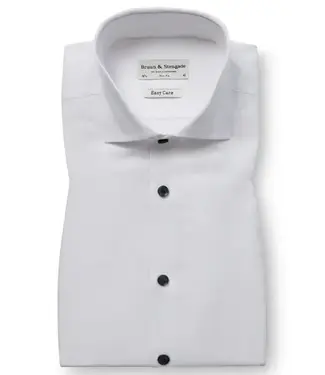 BRUUN & STENGADE Slim Fit White Skube  Shirt