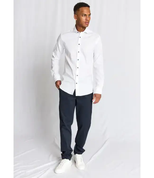 Slim Fit White Skube  Shirt