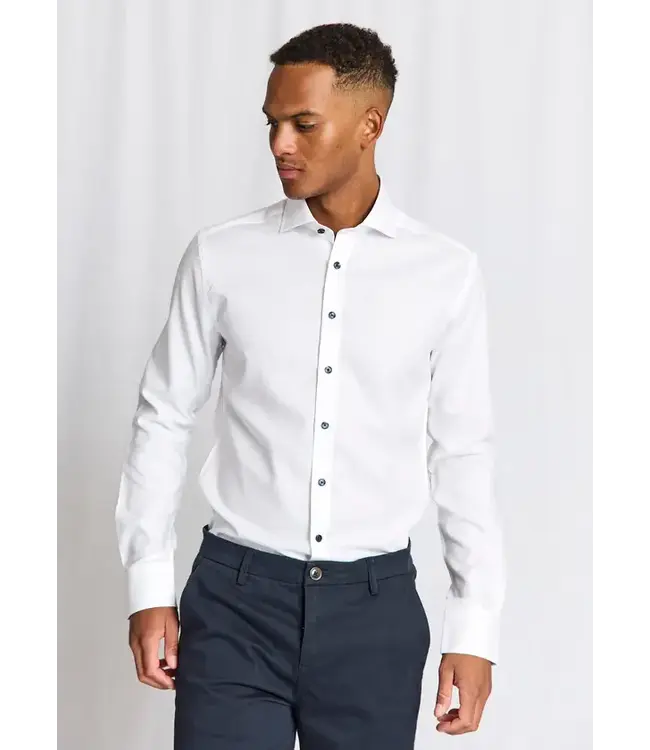 Slim Fit White Skube  Shirt