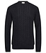 BRUUN & STENGADE Navy Cable Adriano Sweater