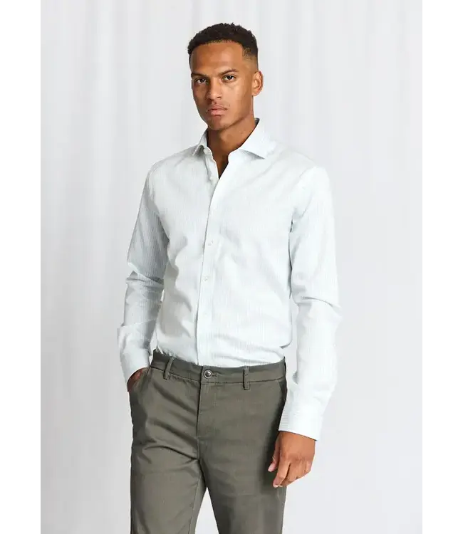 Slim Fit Green Striped Ignacio Shirt