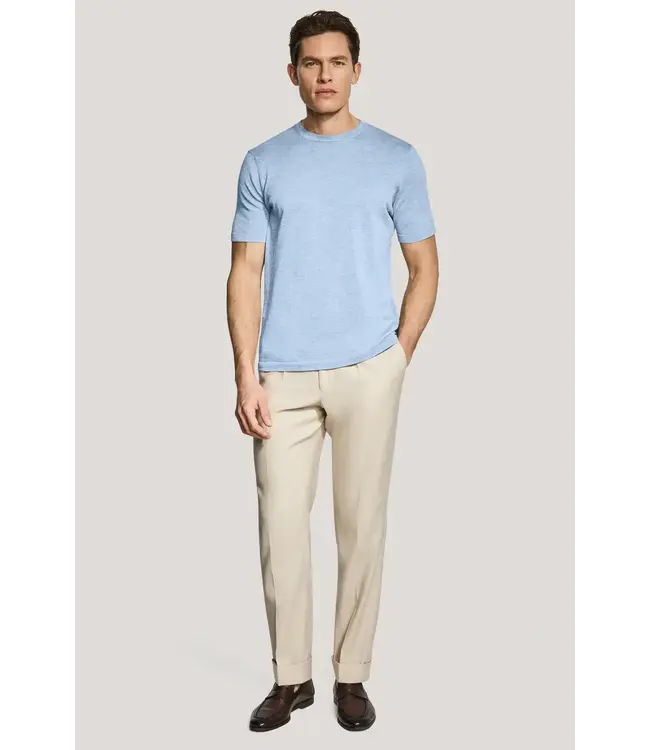 Light Blue Wellington Short Sleeve Sweater