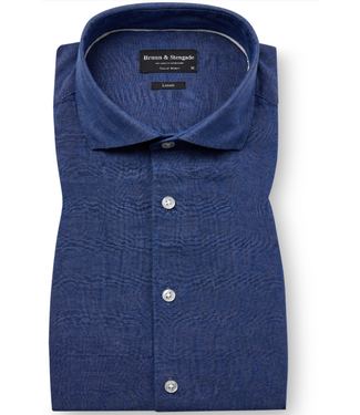BRUUN & STENGADE Modern Fit Blue Tahaka Shirt