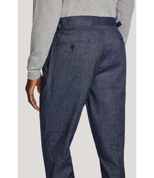 Modern Fit Denim Pleated Dress Pants